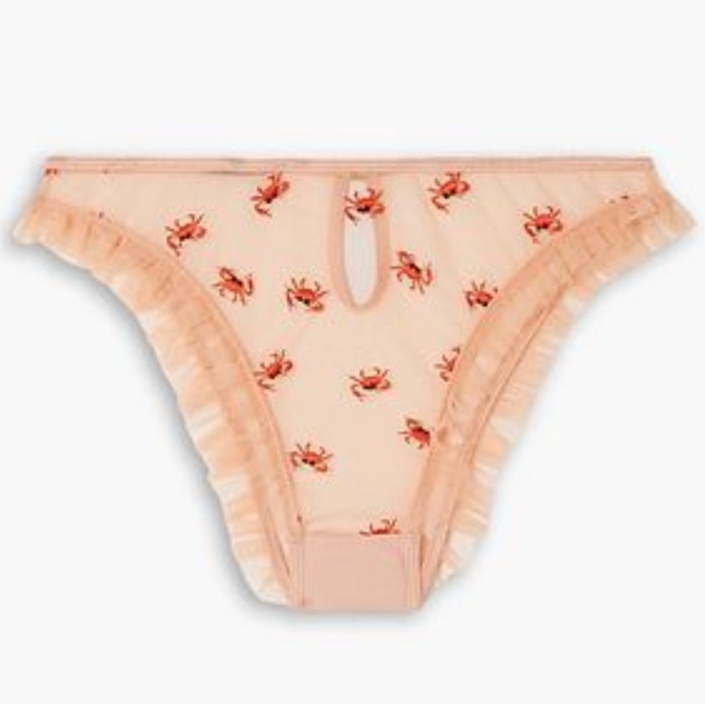 LE PETIT TROU Ruffled Embroidered Tulle Briefs - Women’s Size Medium - New